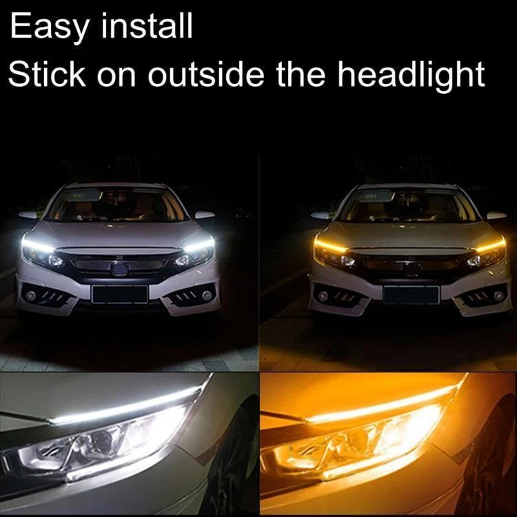 2x Ultrafein 45cm 60cm drl LED Flexibler Schlauch Tagfahrlicht Tear Strip Autoscheinwerfer Blinker Angel Eyes