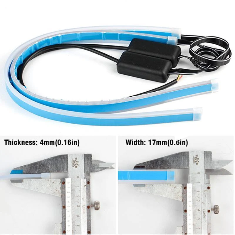2x Ultrafein 45cm 60cm drl LED Flexibler Schlauch Tagfahrlicht Tear Strip Autoscheinwerfer Blinker Angel Eyes
