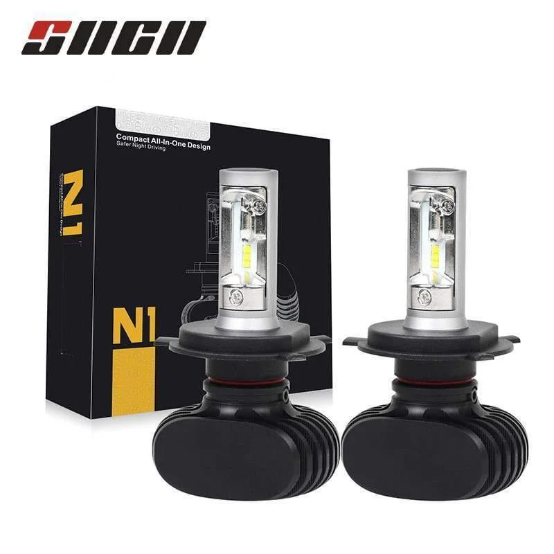 SNCN 2 stücke N1 Scheinwerferlampen LED Autolicht 9005/HB3 9006/HB4 H4/9003/HB2 Hi/Lo H7 Scheinwerfer H8 H9 H11 Auto Nebelscheinwerfer 50w 8000Lm