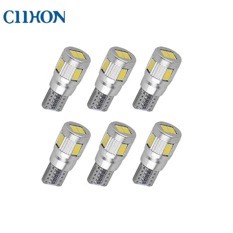 6 STÜCKE Auto LED Canbus T10 6 SMD 5630 W5W 192 194 Weiß 12 V 6500 K Auto keil parkplatz dome licht breite lampe marker licht lampe birne