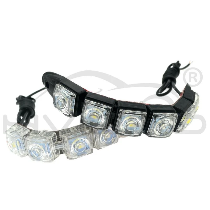 2 Stücke Weiß Wasserdicht Helle Flexible Fahren Nebel Glühbirne Warnleuchte Auto Styling DRL Tagfahrlicht 6LED DC 12V Auto Led