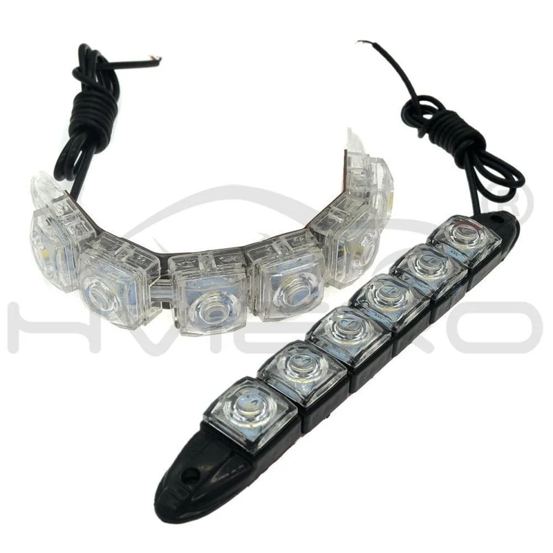 2 Stücke Weiß Wasserdicht Helle Flexible Fahren Nebel Glühbirne Warnleuchte Auto Styling DRL Tagfahrlicht 6LED DC 12V Auto Led