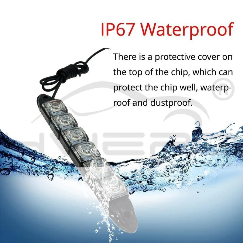 2 Stücke Weiß Wasserdicht Helle Flexible Fahren Nebel Glühbirne Warnleuchte Auto Styling DRL Tagfahrlicht 6LED DC 12V Auto Led
