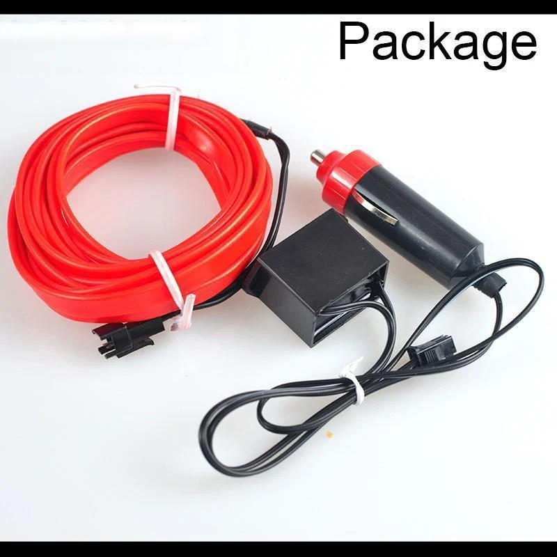 3m / 5m Auto LED Streifen Dekoration Streifen 12V Flexible Neon EL Drahtseil Indoor Universal Interior LED Auto Licht Streifen für Auto Auto