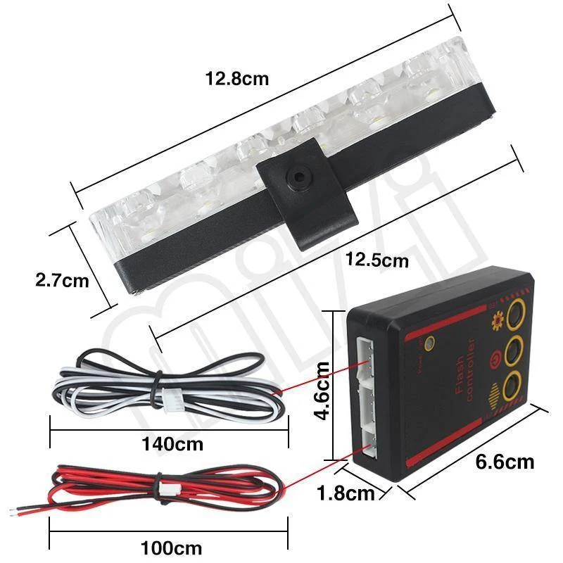 Auto-LKW-Notlicht, blinkende Feuerwehrlichter, 4 x 6 LEDs, Auto-Styling, Krankenwagen, Polizeilicht, Blitzlicht, Warnlicht, DC 12 V