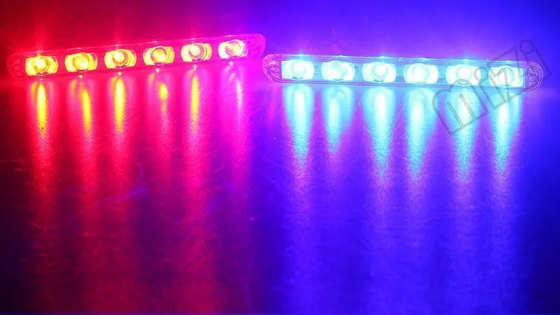 Auto-LKW-Notlicht, blinkende Feuerwehrlichter, 4 x 6 LEDs, Auto-Styling, Krankenwagen, Polizeilicht, Blitzlicht, Warnlicht, DC 12 V