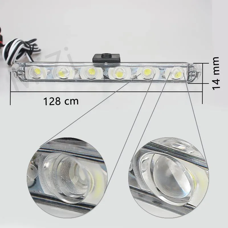 Auto-LKW-Notlicht, blinkende Feuerwehrlichter, 4 x 6 LEDs, Auto-Styling, Krankenwagen, Polizeilicht, Blitzlicht, Warnlicht, DC 12 V