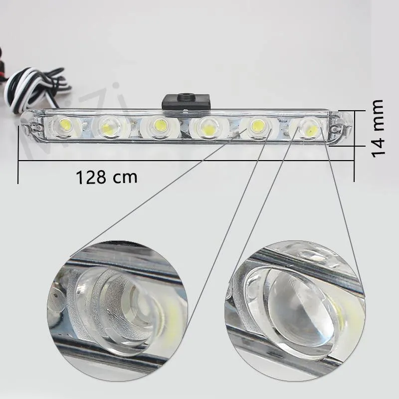 Auto-LKW-Notlicht, blinkende Feuerwehrlichter, 4 x 6 LEDs, Auto-Styling, Krankenwagen, Polizeilicht, Blitzlicht, Warnlicht, DC 12 V