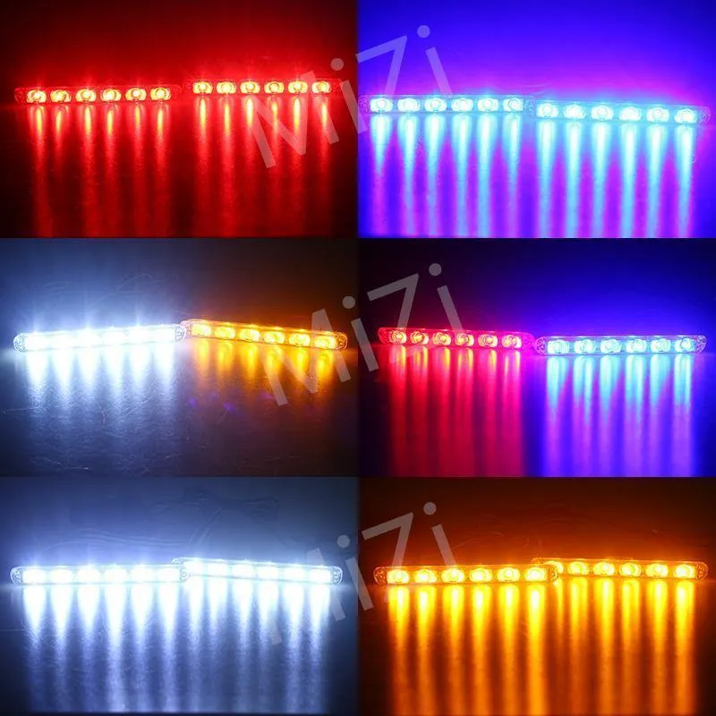 Auto-LKW-Notlicht, blinkende Feuerwehrlichter, 4 x 6 LEDs, Auto-Styling, Krankenwagen, Polizeilicht, Blitzlicht, Warnlicht, DC 12 V