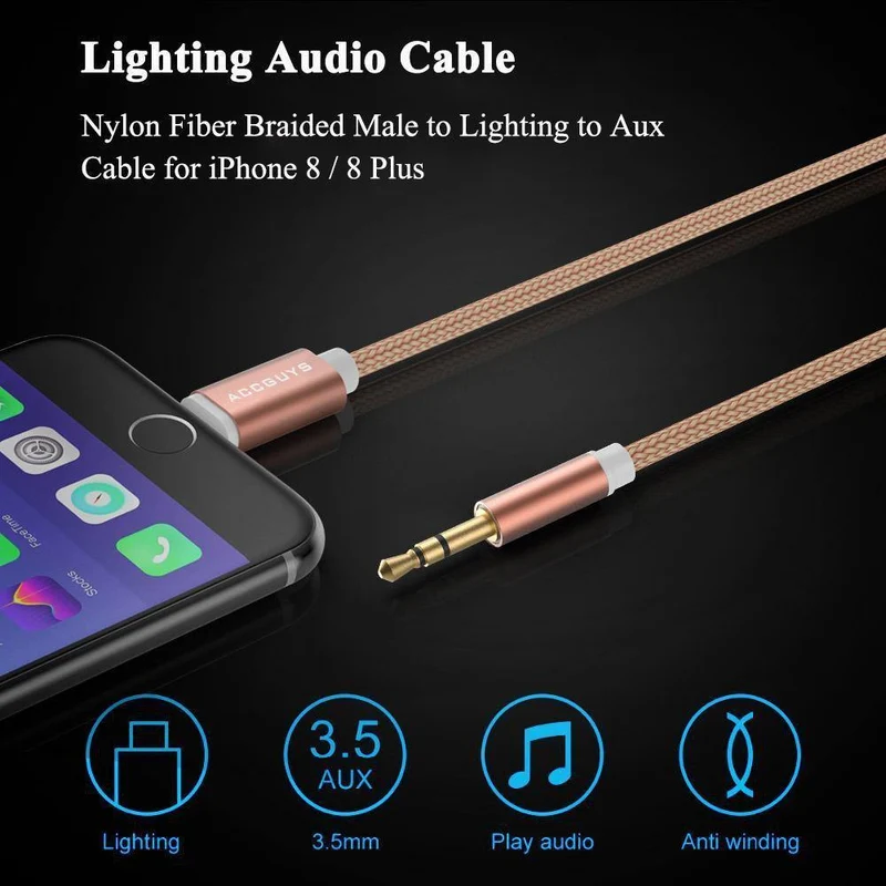 IOS auf 3.5 mm Klinkenstecker AUX Audio Musik Stereo Adapterkabel Home Car Audio Verlängerungskabel 1 m für iPhone 7 8 Plus X XS XR