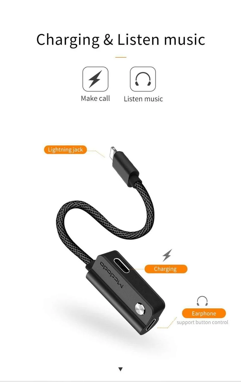 Kabeladapter für Lightning für Lightning für iPhone X 8 7 Plus Kopfhörerkabel Audiokabel Laden Anrufen Daten Musik