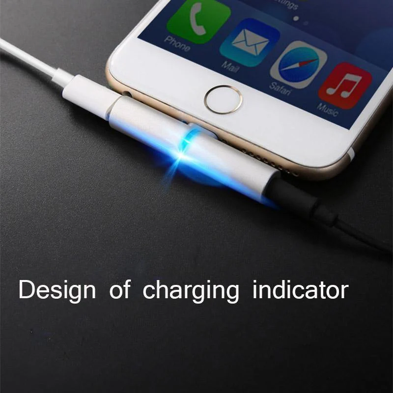 T-Typ-Dual-Adapter auf 3.5-mm-Klinken-Kopfhörer-Kopfhörer-Aux-Audio-Adapter-Konverter für Apple iPhone 8/7/7 Plus IOS 11