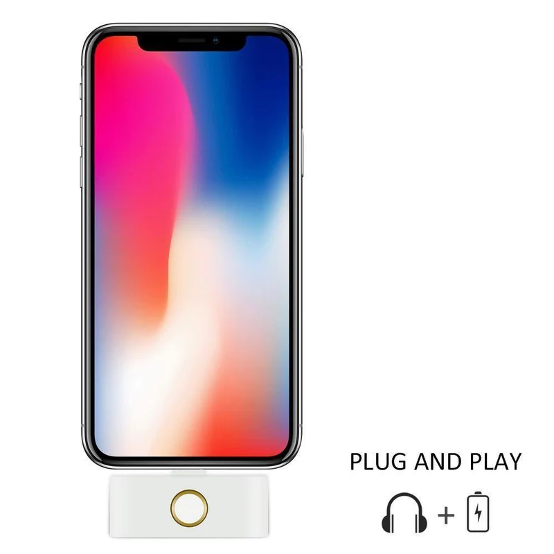Für iPhone X XR XS MAX Home-Taste Audio Ladegerät Adapter Home-Taste 3.5mm Kopfhörer AUX Jack Audio Konverter externe HOME-Taste
