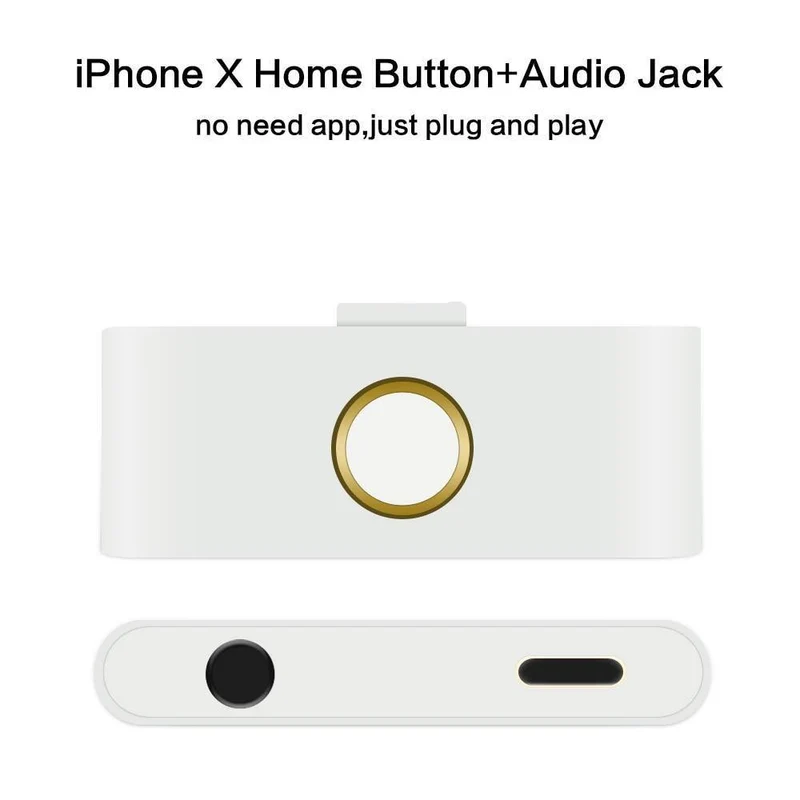 Für iPhone X XR XS MAX Home-Taste Audio Ladegerät Adapter Home-Taste 3.5mm Kopfhörer AUX Jack Audio Konverter externe HOME-Taste