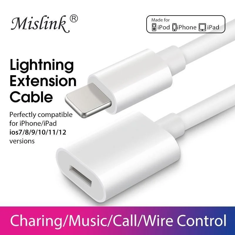 Lightning Verlängerungskabel Buchse zu Stecker Adapter Audio Konverter für iPhone x 8 7 6 5 iPad Ladegerät Daten 8 Pin aufladen