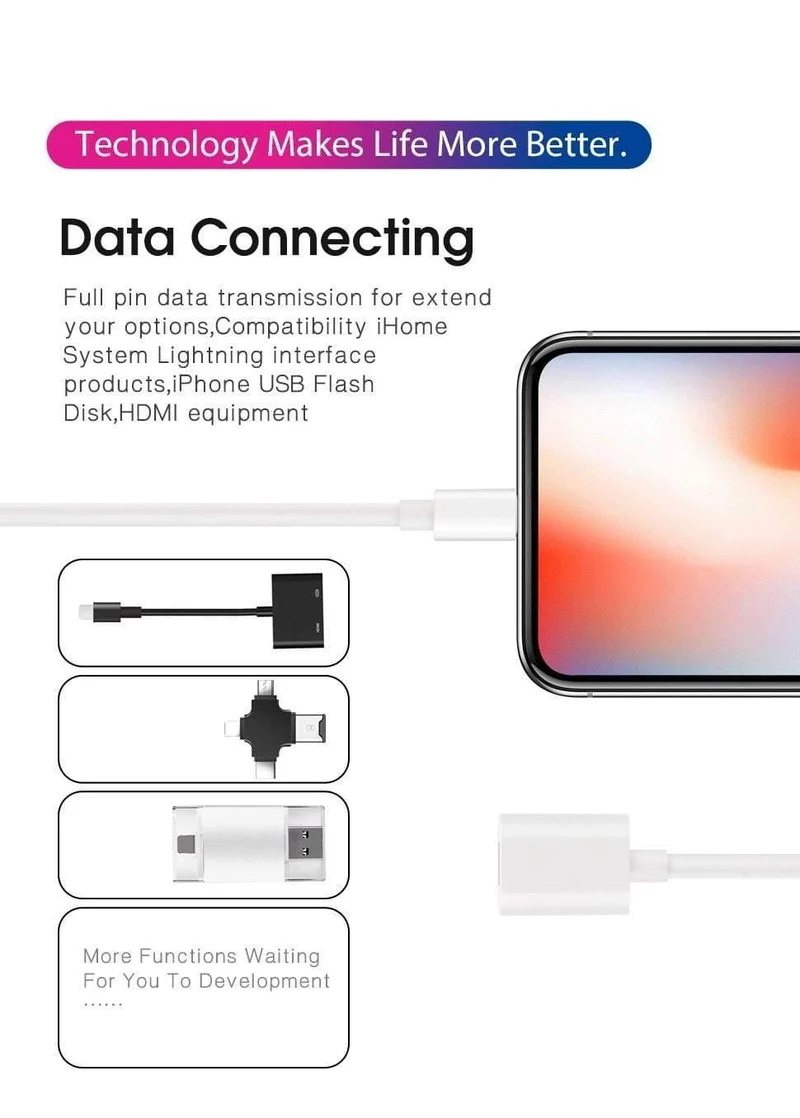 Lightning Verlängerungskabel Buchse zu Stecker Adapter Audio Konverter für iPhone x 8 7 6 5 iPad Ladegerät Daten 8 Pin aufladen