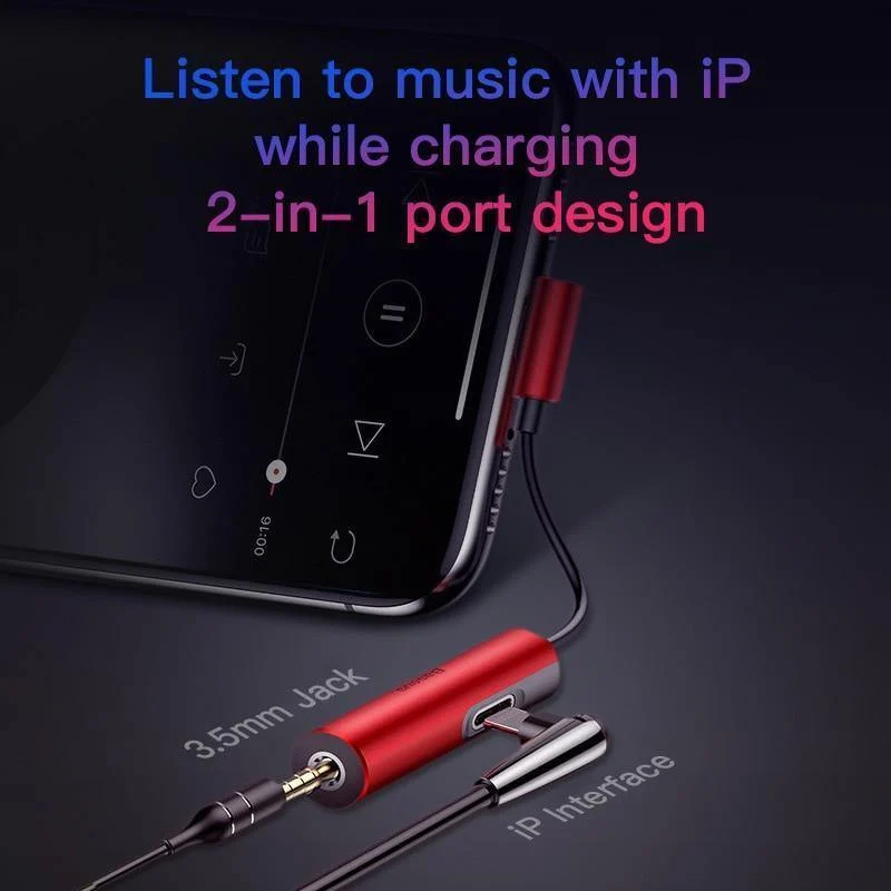 Baseus 2-in-1-Aux-Audiokabel-Splitter für iPhone