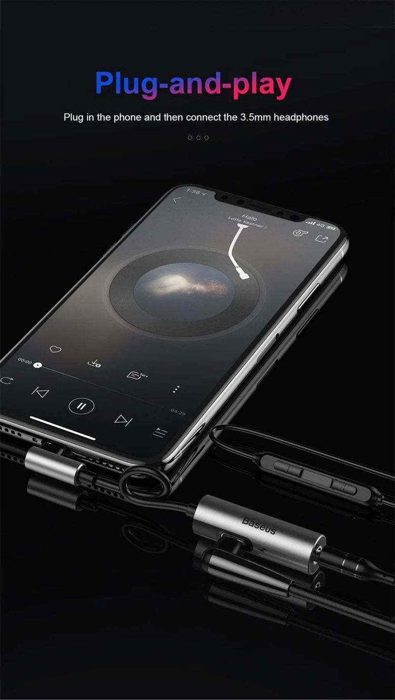Baseus 2-in-1-Aux-Audiokabel-Splitter für iPhone