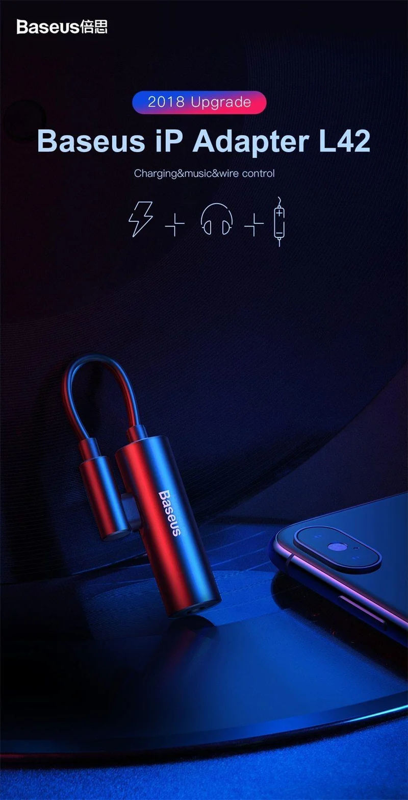 Baseus 2-in-1-Aux-Audiokabel-Splitter für iPhone