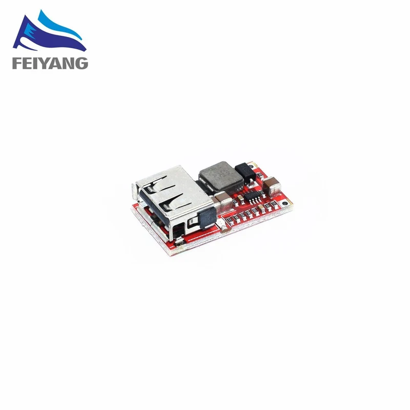 10pcs 6-24V 24V 12V zu 5V USB-Abwärtsmodul DC-DC-Wandler Telefon-Ladegerät Auto-Stromversorgungsmodul Effizienz 97.5% Buck