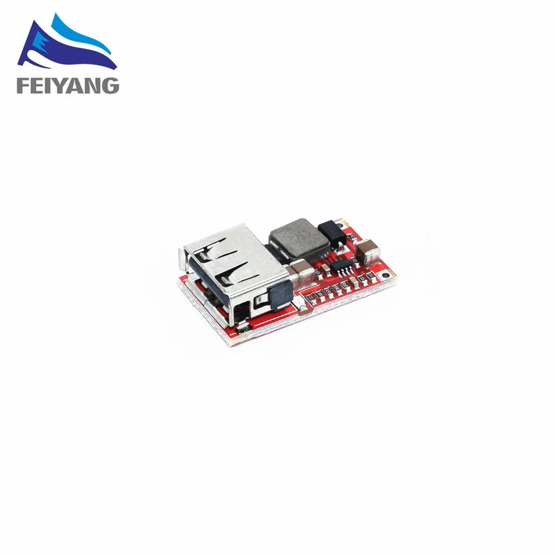 10pcs 6-24V 24V 12V zu 5V USB-Abwärtsmodul DC-DC-Wandler Telefon-Ladegerät Auto-Stromversorgungsmodul Effizienz 97.5% Buck