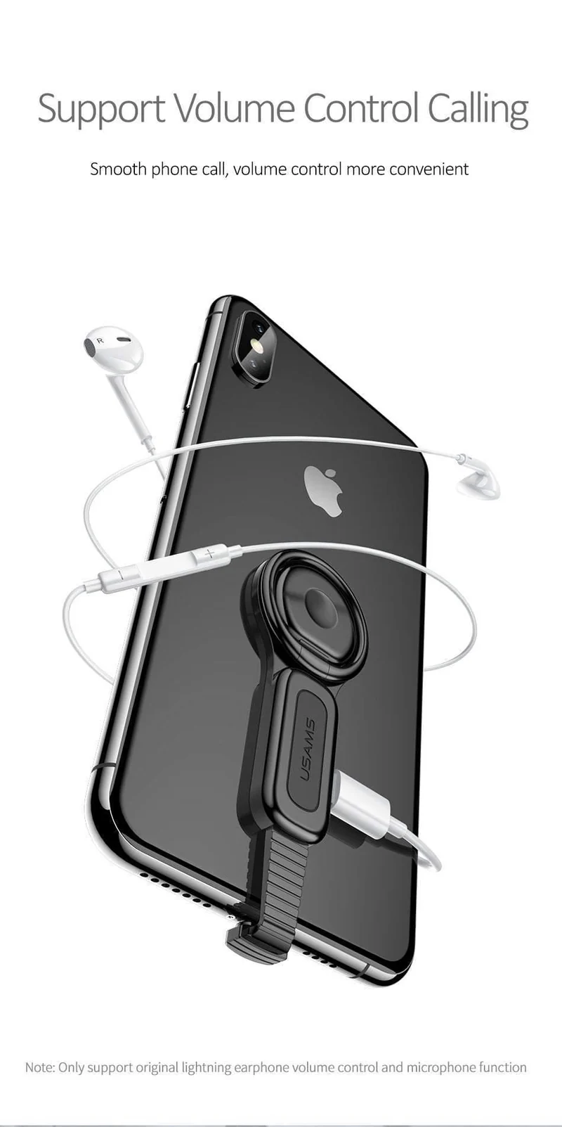 Beleuchtung Dual Adapter & Ring Halter USAMS 3.5mm Audio & ladegerät Einstellen Telefon Halter schnelle lade für iPhone iOS Adapter OTG