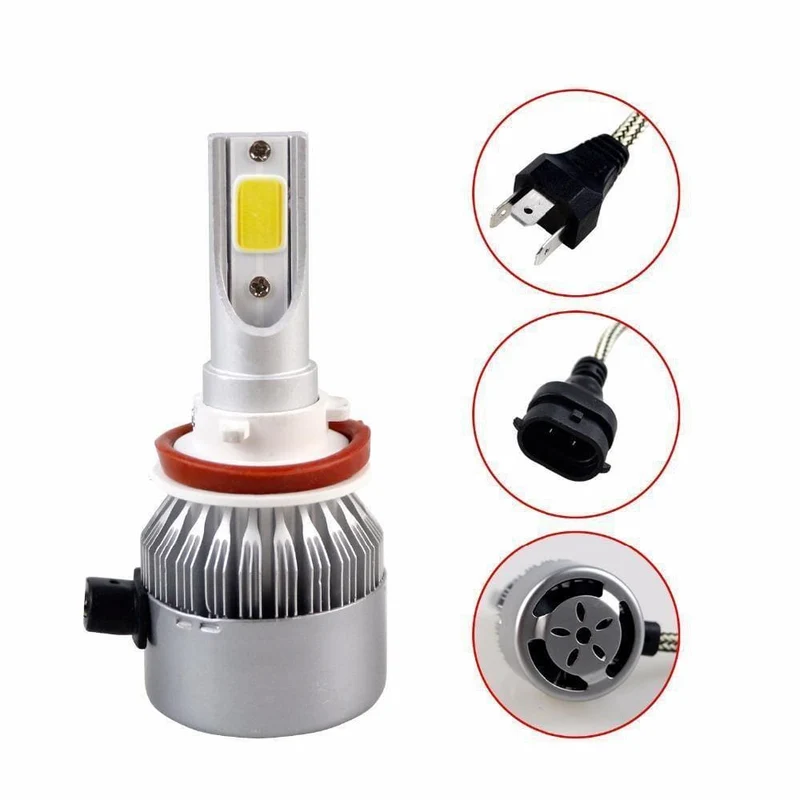 2PCS H7 H4 LED H1 H9 H8 H11 Birne 72W Scheinwerfer Auto Lampe Mit Fan Auto COB Licht 6000K Weiß 12V Automobil LED lampe BH