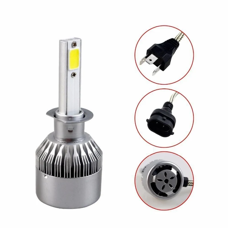 2PCS H7 H4 LED H1 H9 H8 H11 Birne 72W Scheinwerfer Auto Lampe Mit Fan Auto COB Licht 6000K Weiß 12V Automobil LED lampe BH