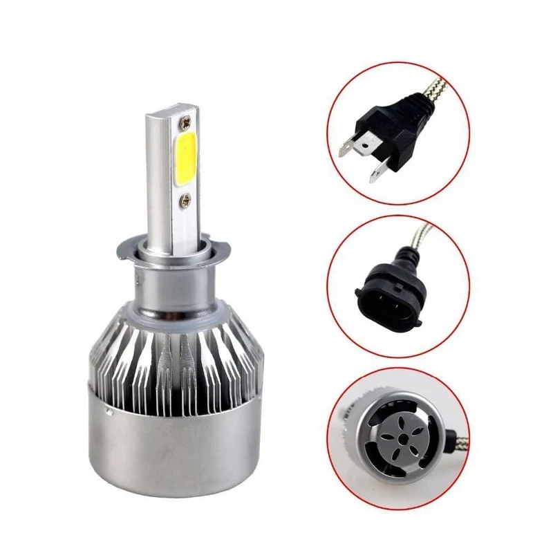 2PCS H7 H4 LED H1 H9 H8 H11 Birne 72W Scheinwerfer Auto Lampe Mit Fan Auto COB Licht 6000K Weiß 12V Automobil LED lampe BH