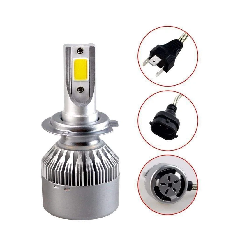 2PCS H7 H4 LED H1 H9 H8 H11 Birne 72W Scheinwerfer Auto Lampe Mit Fan Auto COB Licht 6000K Weiß 12V Automobil LED lampe BH
