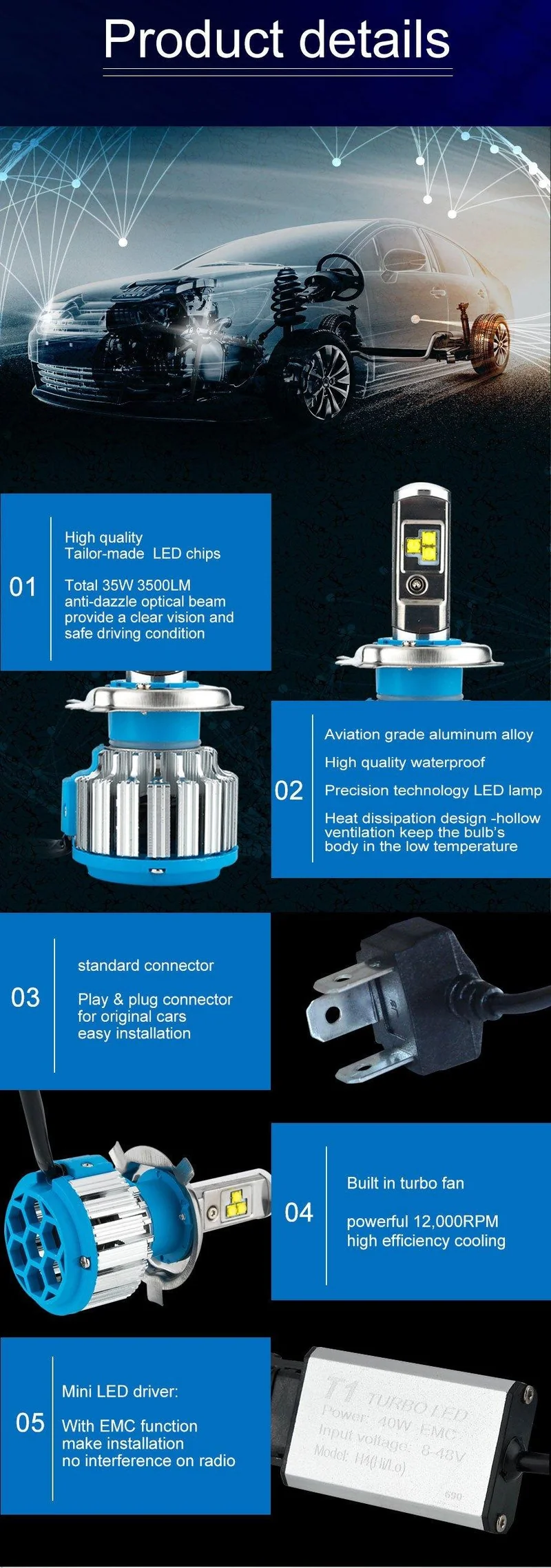 H7 H4 LED Auto Super Helle Scheinwerfer Lampen H1 H3 H11 Led Lampe h4 H8 H9 9005 9006 HB4 HB3 Auto Nebel Licht 70 W 7000LM 6500 K