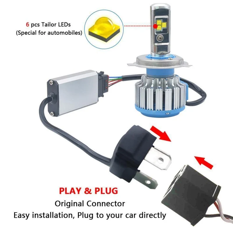 H7 H4 LED Auto Super Helle Scheinwerfer Lampen H1 H3 H11 Led Lampe h4 H8 H9 9005 9006 HB4 HB3 Auto Nebel Licht 70 W 7000LM 6500 K