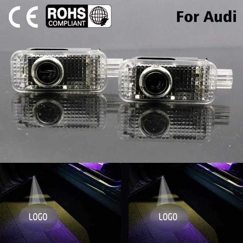 2 LED-Logo-Lichter, Schattenprojektor, Autotür-Höflichkeitslaser, passend für Audi A8L A7 A6L Q3 A5 A4L A4A6 A1 R8 Q7 Q5 TT A8 (Passt zu: Audi)
