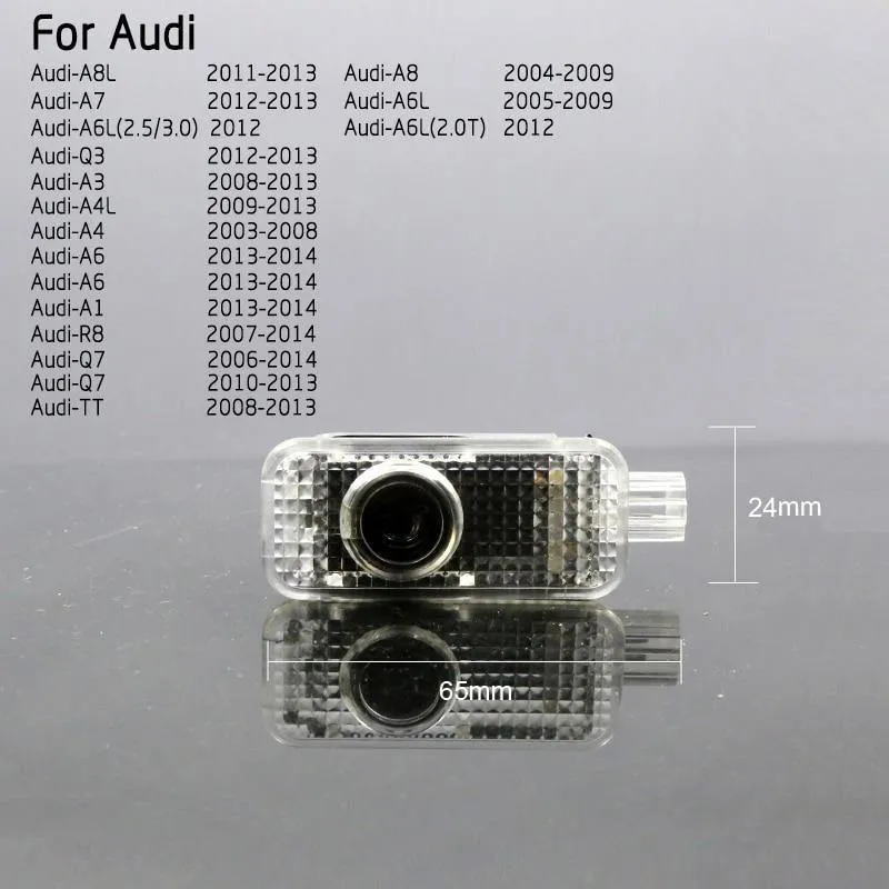 2 LED-Logo-Lichter, Schattenprojektor, Autotür-Höflichkeitslaser, passend für Audi A8L A7 A6L Q3 A5 A4L A4A6 A1 R8 Q7 Q5 TT A8 (Passt zu: Audi)