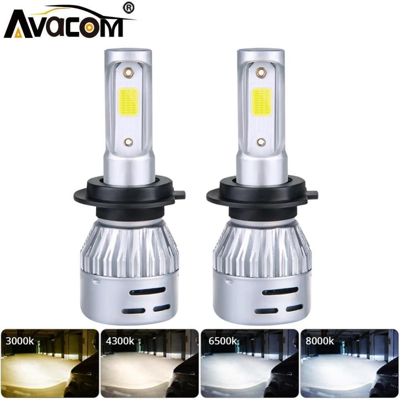 H7 H1 LED Auto Scheinwerfer Birne H11 H8 LED Auto Lampe 9005 HB3 9006 24V 72W 8000Lm 6500K 3000K COB 12V LED HB4 H4 4300K ​​Auto Birne
