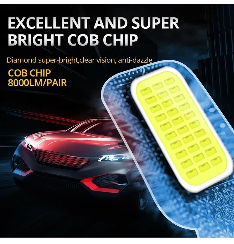 H7 H1 LED Auto Scheinwerfer Birne H11 H8 LED Auto Lampe 9005 HB3 9006 24V 72W 8000Lm 6500K 3000K COB 12V LED HB4 H4 4300K ​​Auto Birne