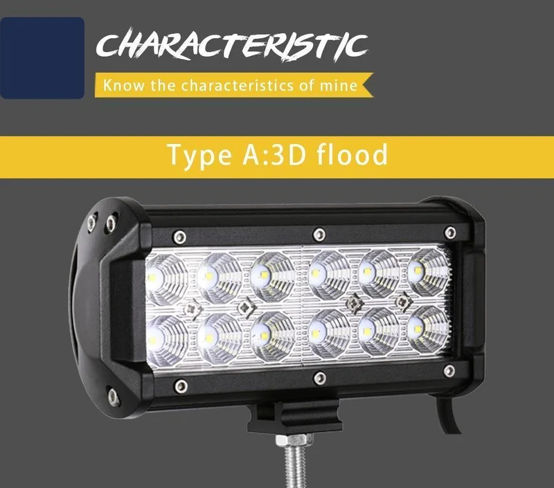 LED-Leiste, 7 cm (4 Zoll), LED-Lichtleiste, Arbeitslicht für Fahren im Gelände, Boot, Auto, Traktor, LKW, 4 x 12, SUV, ATV, 24 V, XNUMX V, Off-Road