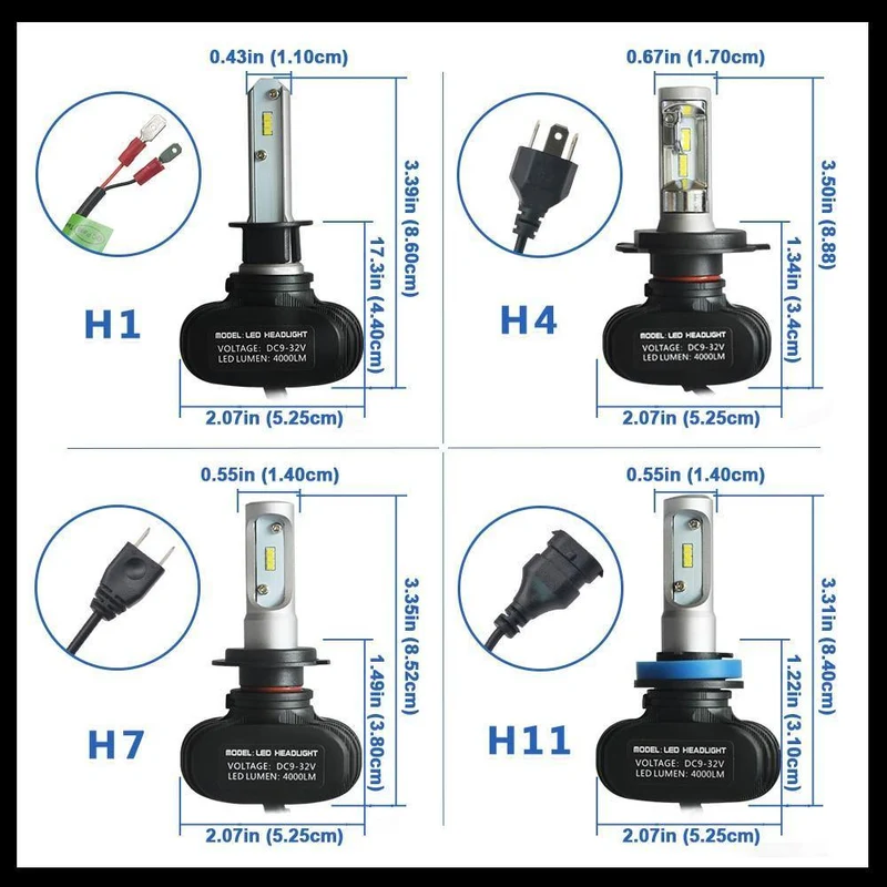 H7 LED H4 H1 H3 H8 H9 H11 9006 9005 Auto Autoscheinwerferlampe CSP Chip 50W 8000LM Autoscheinwerfer Nebelscheinwerfer 6500K Led Lampe 12V