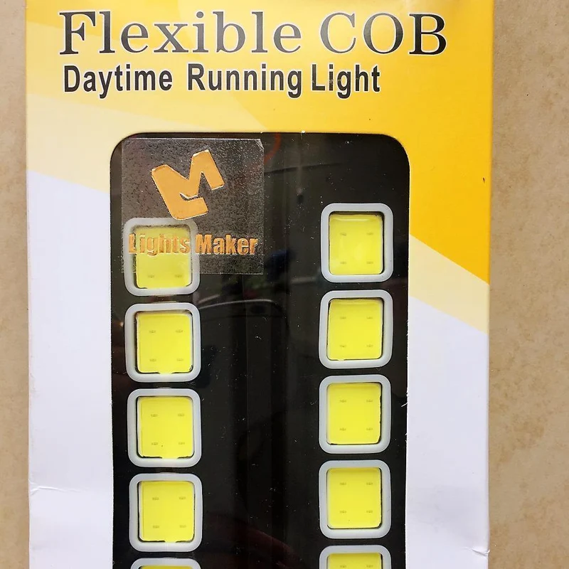 2pcs LED COB DRL Flexibles Silikon-Tagfahrlicht 4 Styling Externe wasserdichte LED-Auto-Lichtquelle
