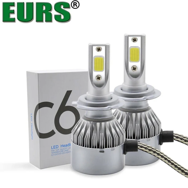 Fabrikversorgung Nagelneu 2X 36W 3800Lumen Kühlung C6 Motorrad Autos H1 H3 H4 H7 led Auto Glühbirnen Pure White