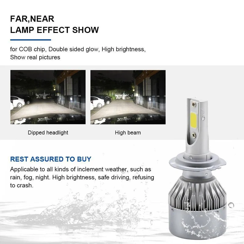Fabrikversorgung Nagelneu 2X 36W 3800Lumen Kühlung C6 Motorrad Autos H1 H3 H4 H7 led Auto Glühbirnen Pure White