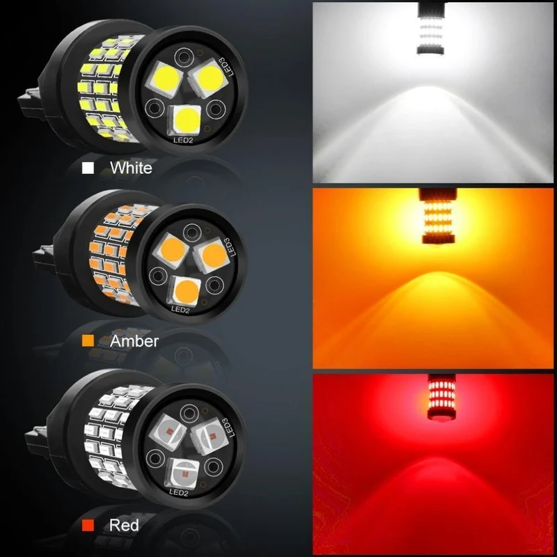 2 stücke T20 7440 W21W LED 7443 SRCK W21/5W Led-lampen WY21W 12V 1200LM Auto Lichter Blinker Bremse Reverse Schwanz Lampe Auto Birne