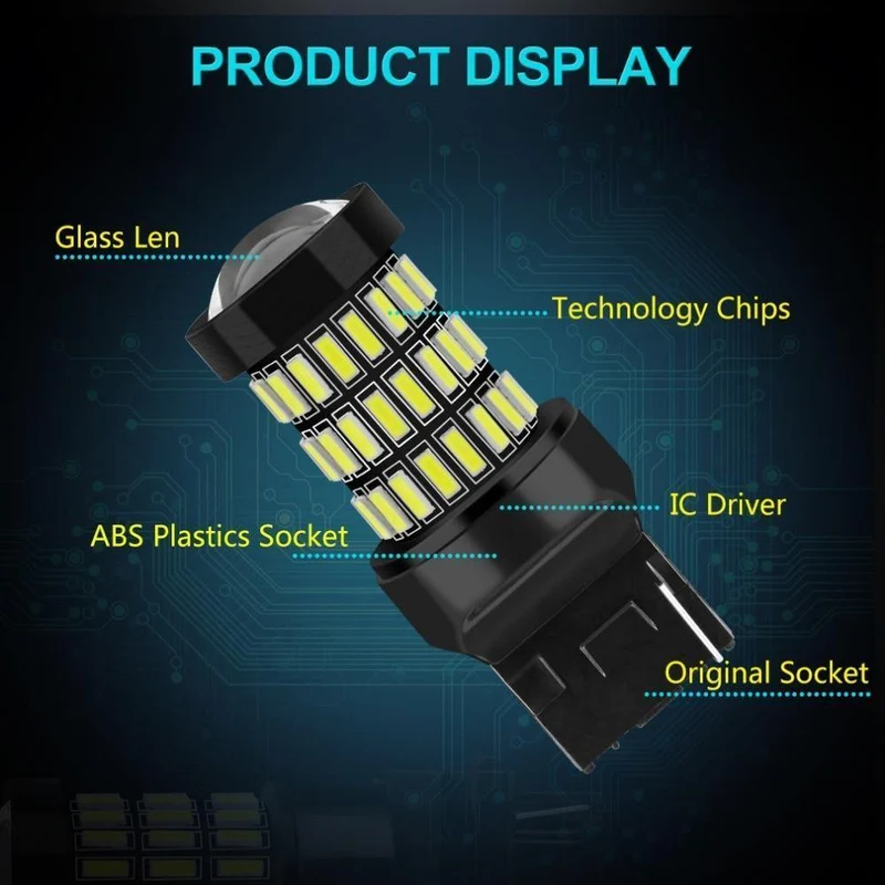 2 stücke T20 7440 W21W LED 7443 SRCK W21/5W Led-lampen WY21W 12V 1200LM Auto Lichter Blinker Bremse Reverse Schwanz Lampe Auto Birne