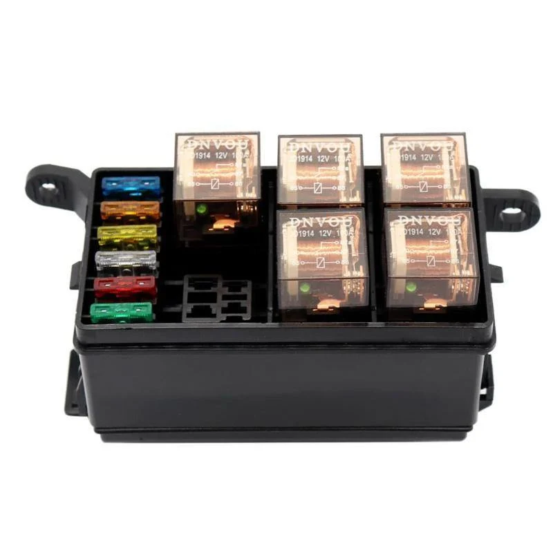 Universal DC 12V Auto Marine Boot 6-Wege-Relais + 6-Slot ATO/ATC Blade Sicherungshalter Box Block Auto Auto Ersatzteile Sicherungen