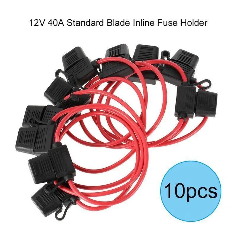 Standard-Flachsicherungshalter, Gummi vorne/hinten, Auto-Inline-Sicherungshalter, wasserdicht, kleine Größe, 12 V, 40 A, Auto-Ersatzteile