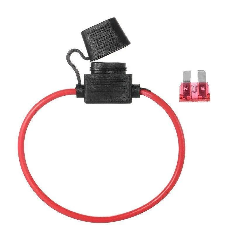 Standard-Flachsicherungshalter, Gummi vorne/hinten, Auto-Inline-Sicherungshalter, wasserdicht, kleine Größe, 12 V, 40 A, Auto-Ersatzteile