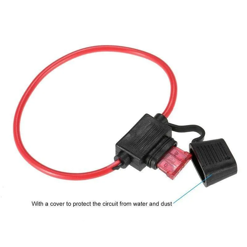 Standard-Flachsicherungshalter, Gummi vorne/hinten, Auto-Inline-Sicherungshalter, wasserdicht, kleine Größe, 12 V, 40 A, Auto-Ersatzteile