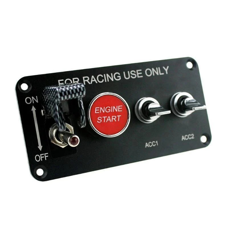 12V-20A Kohlefaser Sim Rennwagen Zündschalter Ersatzpanel Start Push Kontrollleuchte Rocker Auto Corrida Zubehör