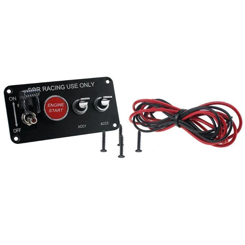 12V-20A Kohlefaser Sim Rennwagen Zündschalter Ersatzpanel Start Push Kontrollleuchte Rocker Auto Corrida Zubehör
