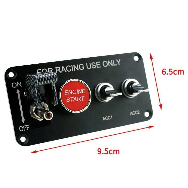 12V-20A Kohlefaser Sim Rennwagen Zündschalter Ersatzpanel Start Push Kontrollleuchte Rocker Auto Corrida Zubehör
